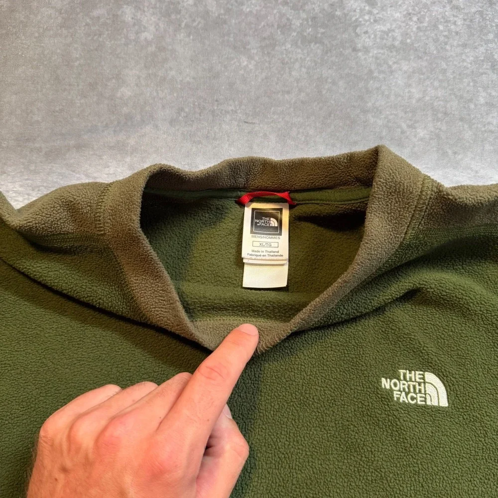 The North Face Mens XL Green Fleece Crewneck Pullover Sweatshirt Long Sleeve